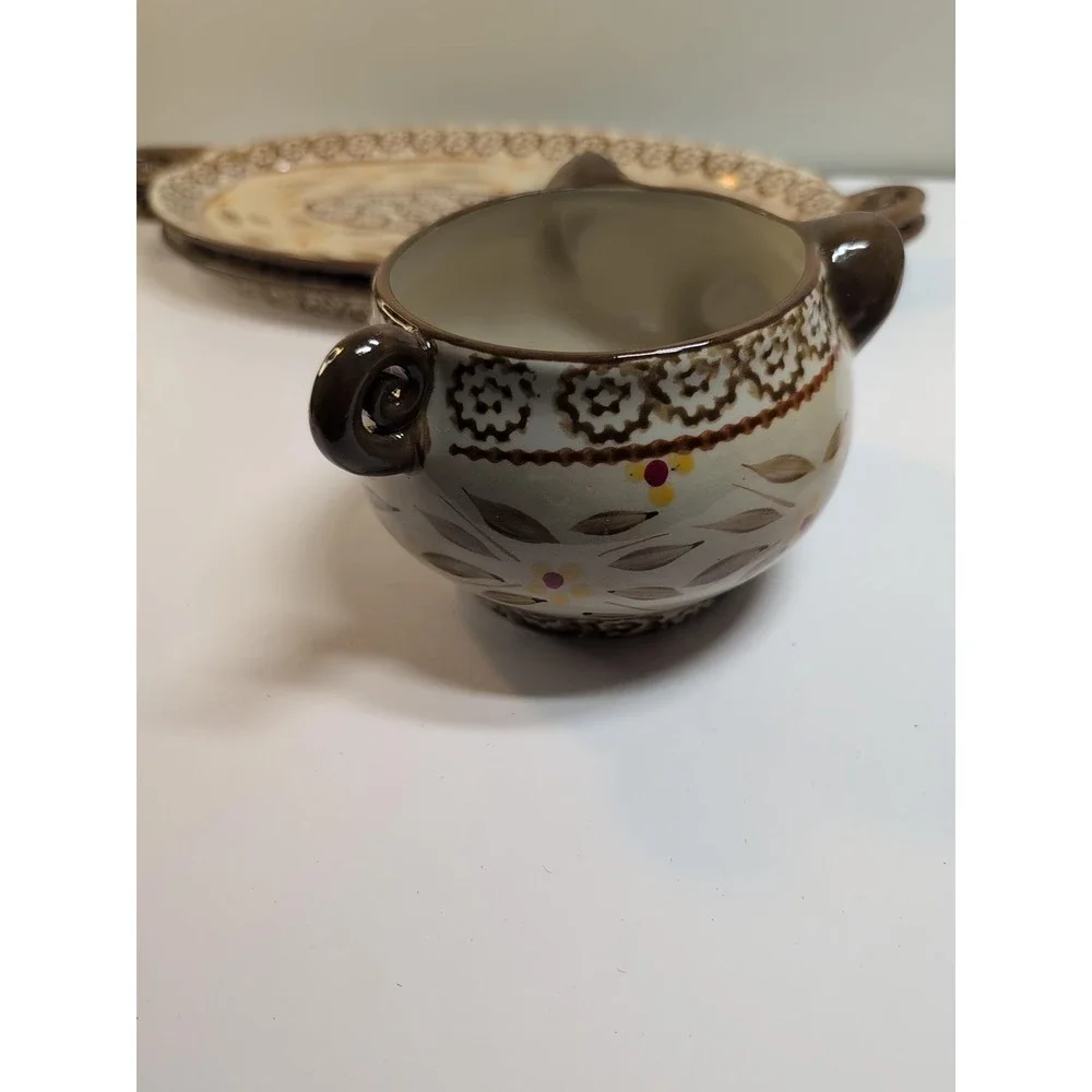 VINTAGE‎ TEMPTATIONS TARA OLD WORLD PIG SHAPED SOUP BOWLS & PLATTERS 4 PIECE